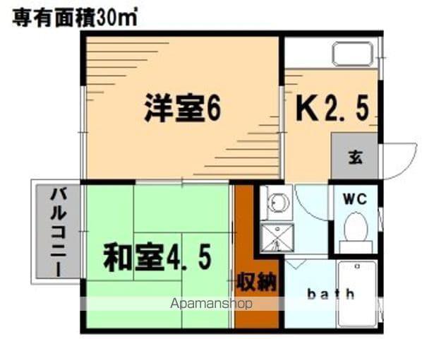 中村ハイツ1(2K/2階)の間取り写真