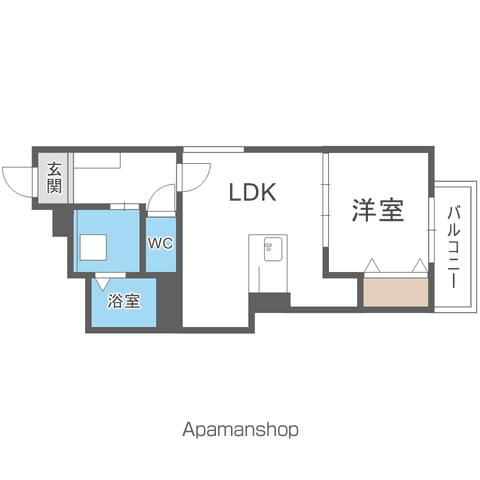 LA VITA COMODO SAPPORO ラ ヴィータ コ(1LDK/2階)の間取り写真