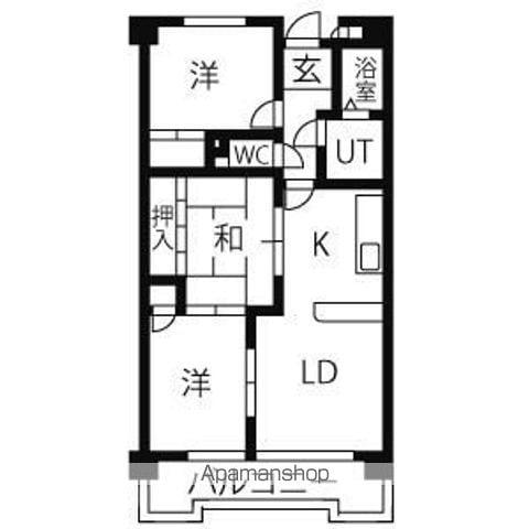 アルカディアⅡ牧の里(3LDK/1階)の間取り写真