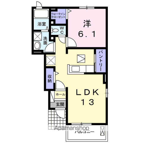 エムズ サニー ガーデンⅩⅡ(1LDK/1階)の間取り写真