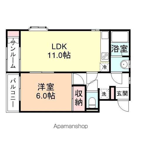 ソレイユ野村第五(1LDK/3階)の間取り写真