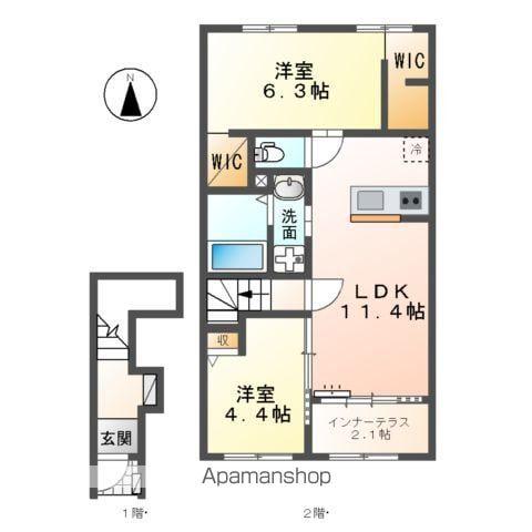 アーバンテラス(2LDK/2階)の間取り写真