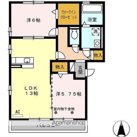 メープルハウス(2LDK/2階)の間取り写真