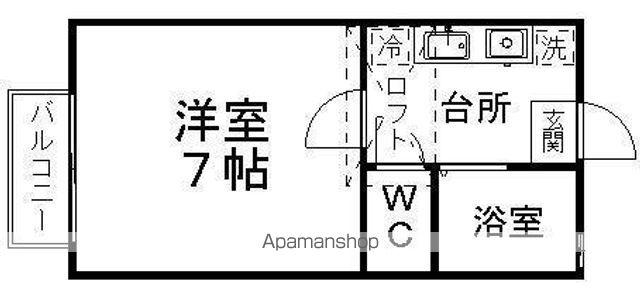 ピースフル東照宮(1K/2階)の間取り写真