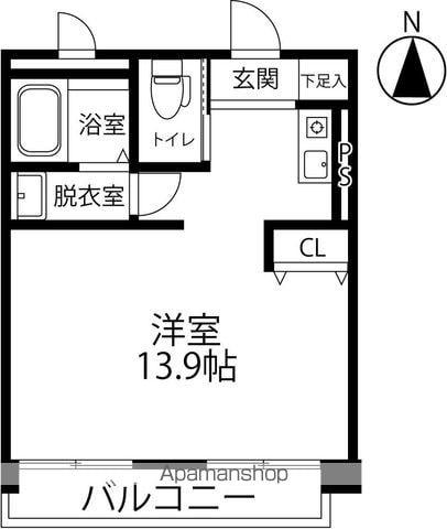 TSUKI TO ICHIBANBOSHI(ワンルーム/3階)の間取り写真