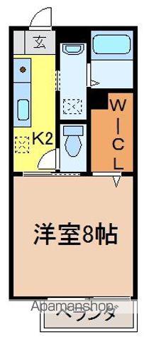 アルテミス花園(1K/2階)の間取り写真