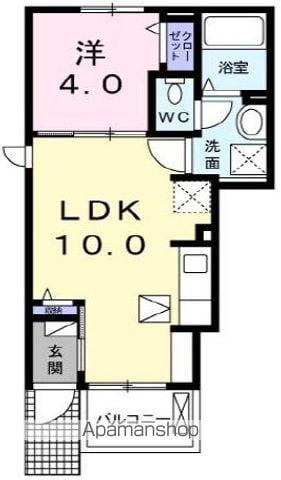 ロータスⅡ(1LDK/1階)の間取り写真