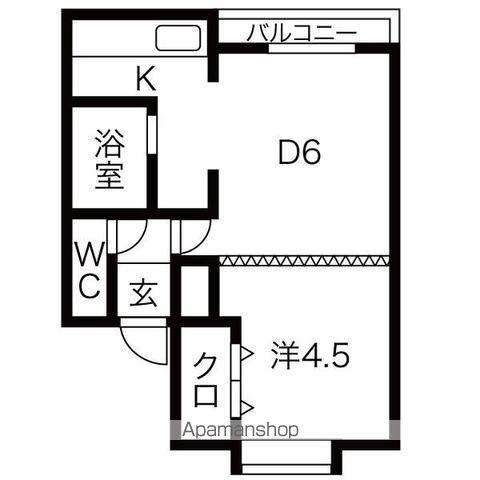 ハイムグーテ(1DK/2階)の間取り写真
