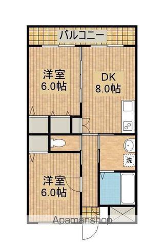 串間マンション(2DK/4階)の間取り写真
