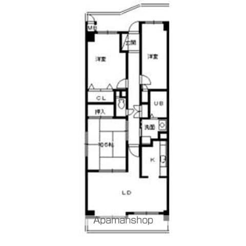 ランドマークⅡ(3LDK/2階)の間取り写真