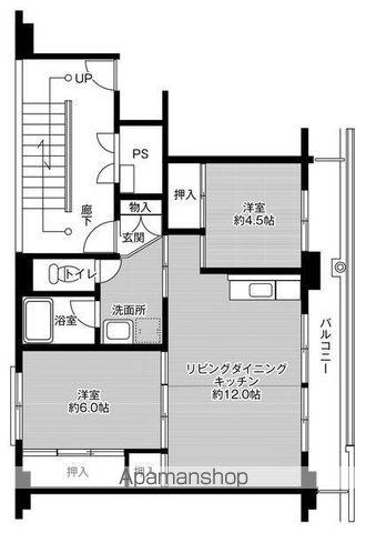 ビレッジハウス吉井2 1号棟(2LDK/5階)の間取り写真