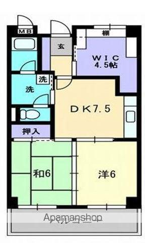 ノースポイントハイツ(2SDK/5階)の間取り写真