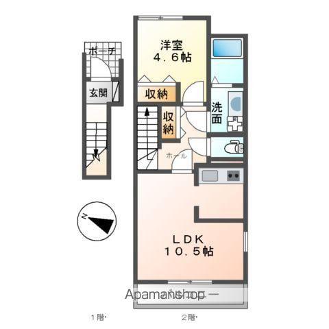 グリーンハイツ(1LDK/2階)の間取り写真