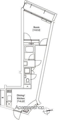 カスタリア祐天寺(1K/4階)の間取り写真