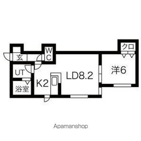 REST HILLS白石駅 B棟(1LDK/2階)の間取り写真