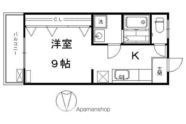 第五洛南荘(1K/2階)の間取り写真