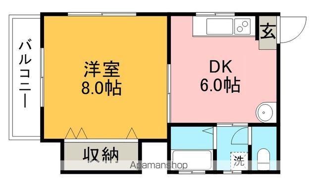 アルカサールアン(1DK/2階)の間取り写真