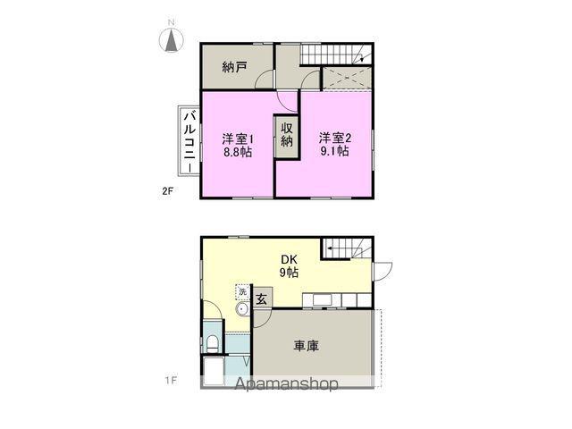 篠ノ井線 松本駅 徒歩4分 2階建 築24年(2SDK)の間取り写真