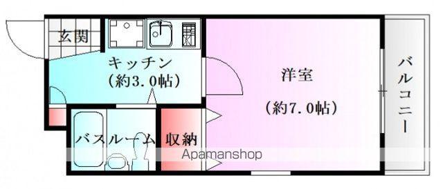 プレアデスマンションⅢ(1K/2階)の間取り写真