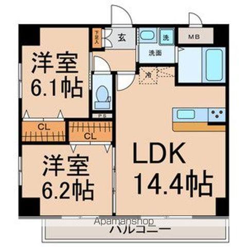 AXIS MEISEI(2LDK/9階)の間取り写真