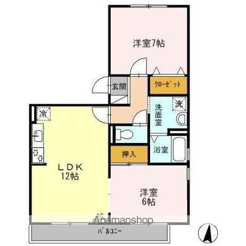 エスパス寺島(2LDK/2階)の間取り写真