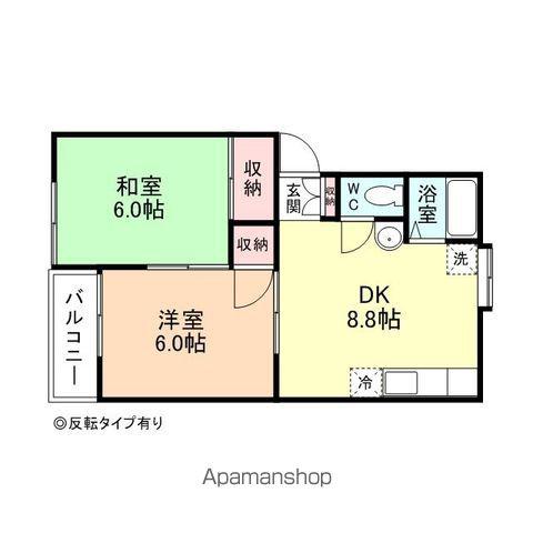 コーポマウントビューC(2DK/2階)の間取り写真