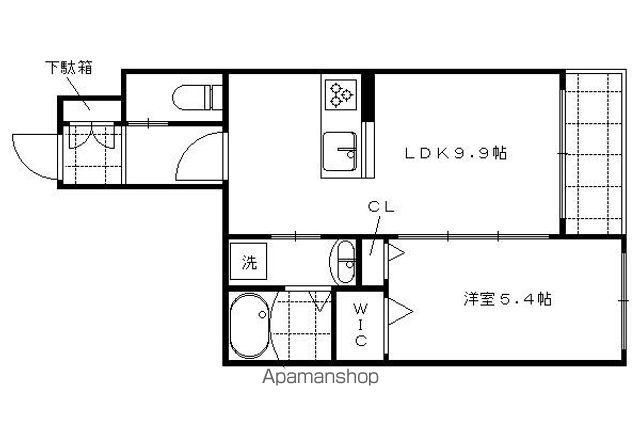 JMメゾン御所西(1LDK/1階)の間取り写真