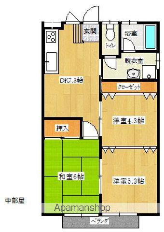 コーポADATARA A(3DK/1階)の間取り写真