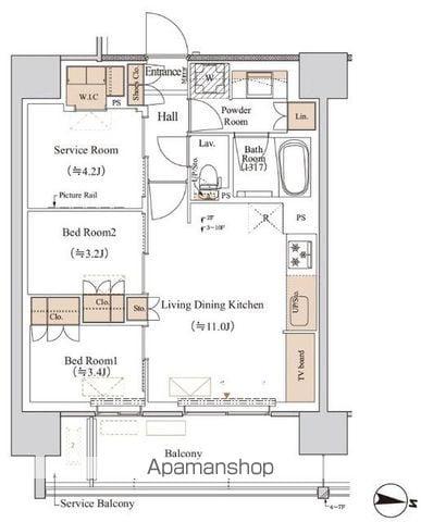 ブランシエスタ木場(2SLDK/2階)の間取り写真