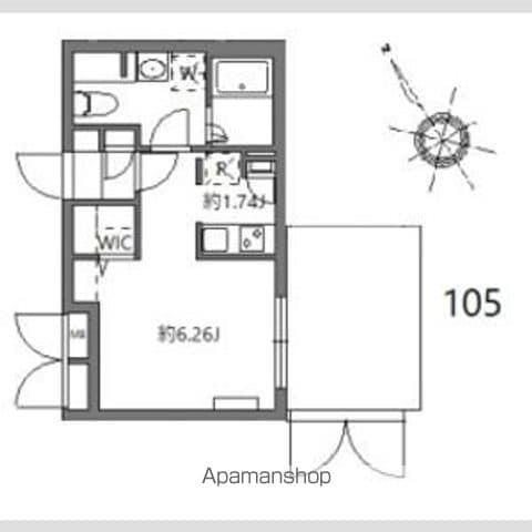 フラッフィー市谷台町(ワンルーム/1階)の間取り写真