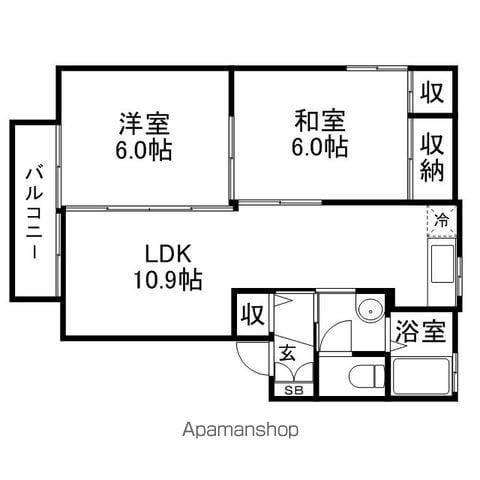 ソレイユ博多南(2LDK/2階)の間取り写真