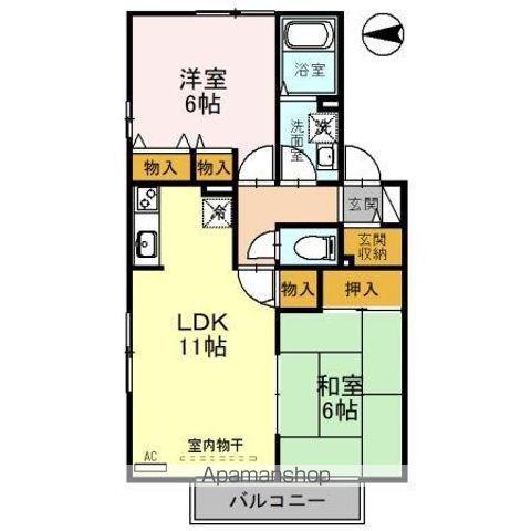 グリーンパーク笹目(2LDK/2階)の間取り写真