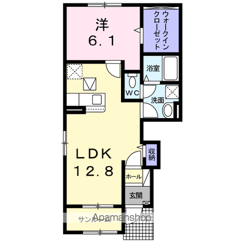 グラン・ソーレ A(1LDK/1階)の間取り写真