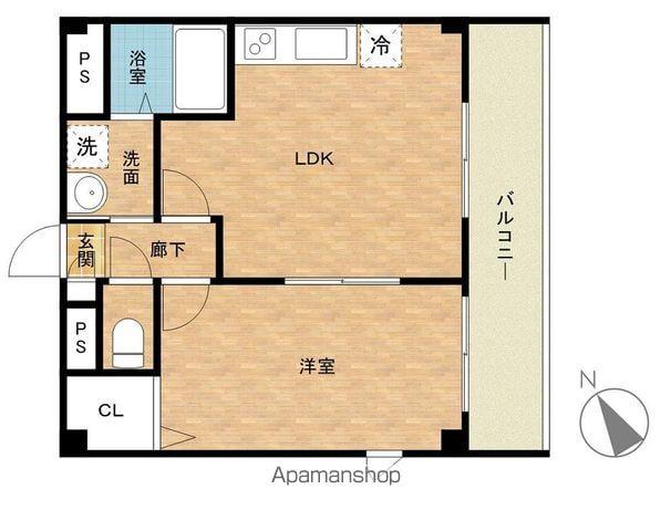 アンプルールフェール ルミエール富木(1LDK/2階)の間取り写真