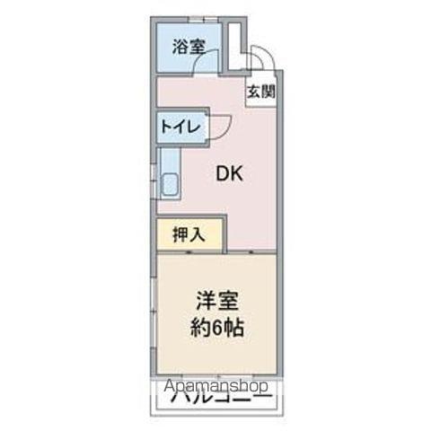 サンライズⅡ(1DK/2階)の間取り写真