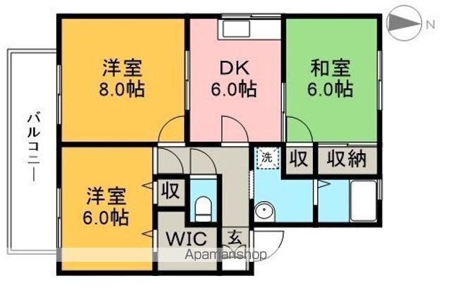 ソフィア横町 C棟(3DK/2階)の間取り写真