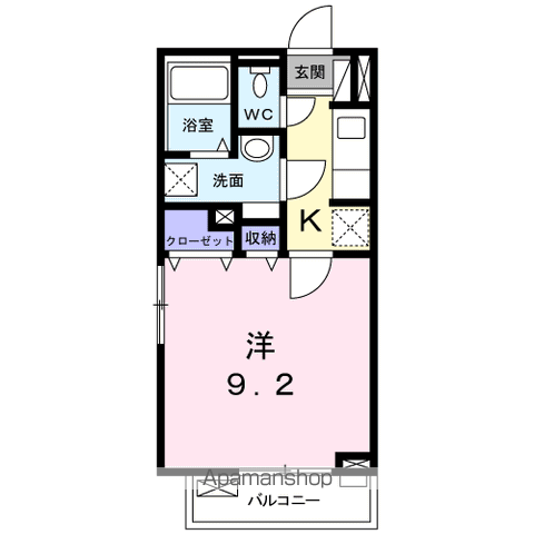 アグリーアブルⅦ(1K/2階)の間取り写真