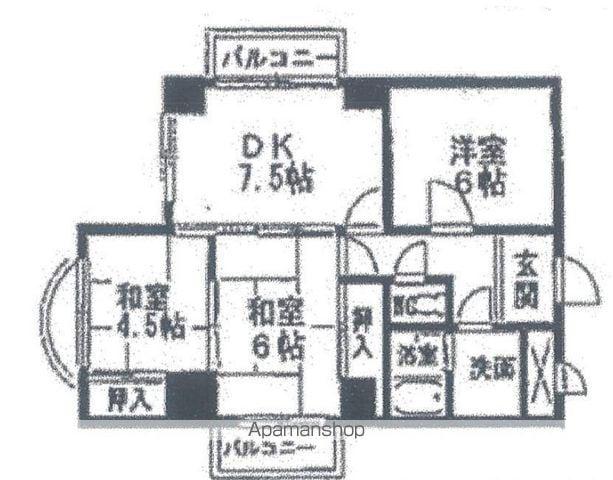 パレス南海(3DK/5階)の間取り写真
