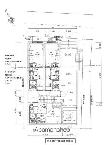 BLANCHE本郷(1K/地下階)の間取り写真