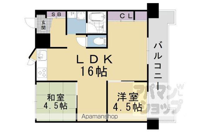コティ横木(2LDK/4階)の間取り写真