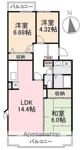 サンハイム学園前(3LDK/2階)の間取り写真