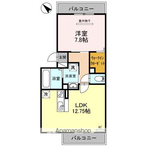 ペルル・ドミール(1LDK/2階)の間取り写真