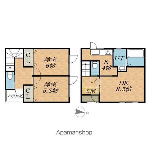 イースト8(2LDK/1階)の間取り写真