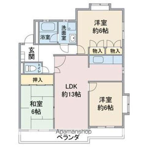 ラ・ファミーユ 1(3LDK/3階)の間取り写真