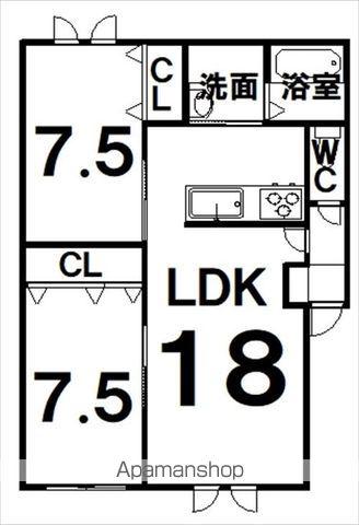 RICHESSE OASISⅡ(2LDK/2階)の間取り写真