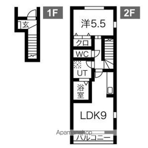 LIMEL(1LDK/2階)の間取り写真