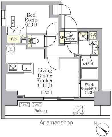 ORSUS 三ノ輪(1LDK/8階)の間取り写真