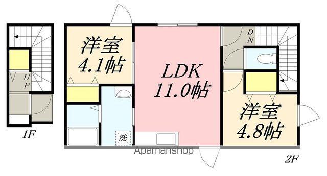 メゾンジャンティⅢ(2LDK/2階)の間取り写真