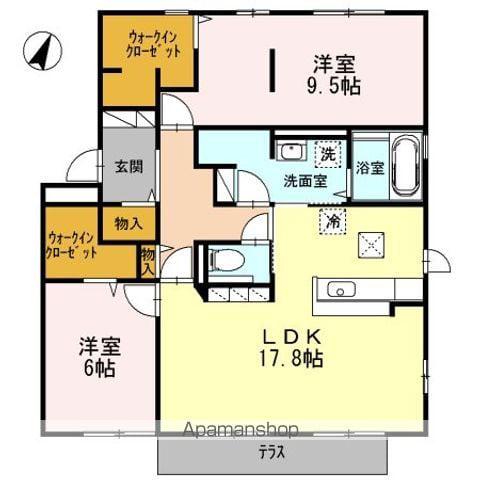 アルファーオッツ(2LDK/1階)の間取り写真