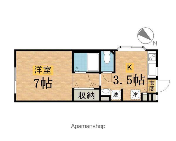 ウェルダンハーモニー(1K/1階)の間取り写真